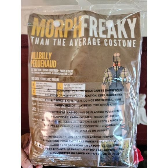 NEW Morphsuit Hillbilly MorphFauxReal Halloween Costume SkinSuit men's Medium - Picture 5 of 6
